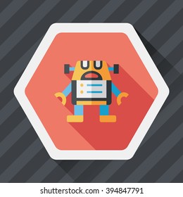 robot flat icon with long shadow,eps10
