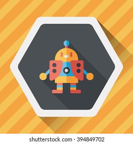 robot flat icon with long shadow,eps10