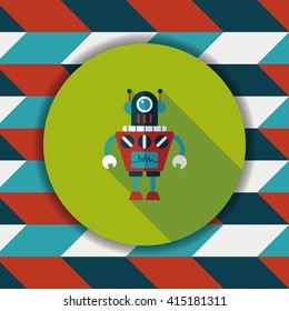 robot flat icon with long shadow,eps10