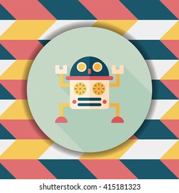 robot flat icon with long shadow,eps10