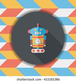 robot flat icon with long shadow,eps10