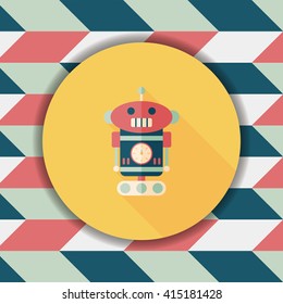 robot flat icon with long shadow,eps10