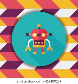 robot flat icon with long shadow,eps10