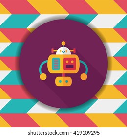 robot flat icon with long shadow,eps10