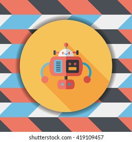 robot flat icon with long shadow,eps10