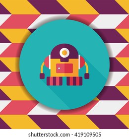 robot flat icon with long shadow,eps10