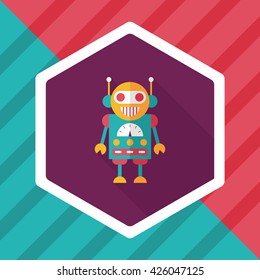 robot flat icon with long shadow,eps10