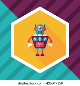 robot flat icon with long shadow,eps10