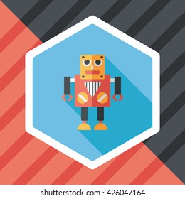 robot flat icon with long shadow,eps10