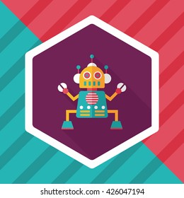 robot flat icon with long shadow,eps10