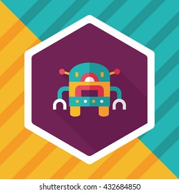 robot flat icon with long shadow,eps10
