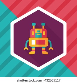 robot flat icon with long shadow,eps10