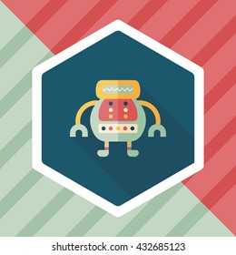 robot flat icon with long shadow,eps10