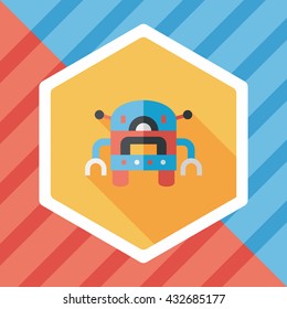 robot flat icon with long shadow,eps10
