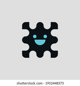 Robot flat icon. Simple style technology symbol. Robotic system sign. Logo design element. T-shirt printing. Vector for sticker.