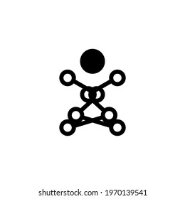 Robot flat icon. Simple style artificial intelligence technology poster background symbol. Logo design element. T-shirt printing. Vector for sticker.