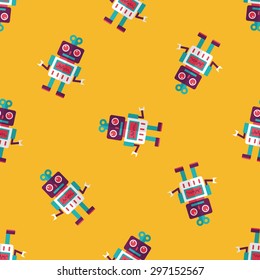 robot flat icon,eps10 seamless pattern background