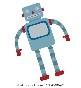 Robot flat illustration on white