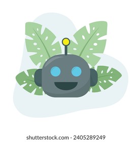 Robot flat vector Illustration Icon decorated for web use for robot, cute, bot, futuristic, machine