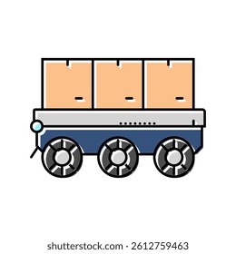 robot fleet autonomous delivery color icon vector. robot fleet autonomous delivery sign. isolated symbol illustration