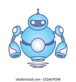 robot floating cyborg isolated icon vector illustration design
