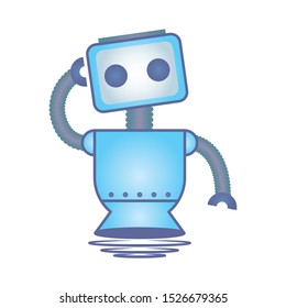 robot floating cyborg isolated icon vector illustration design