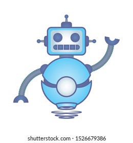 robot floating cyborg isolated icon vector illustration design