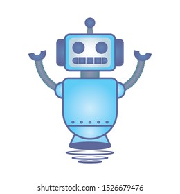 robot floating cyborg isolated icon vector illustration design