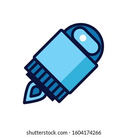 robot floating cyborg isolated icon vector illustration design