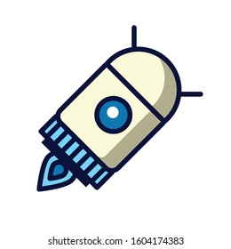 robot floating cyborg isolated icon vector illustration design