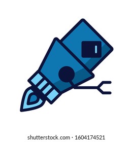 robot floating cyborg isolated icon vector illustration design