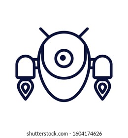 robot floating cyborg isolated icon vector illustration design