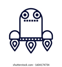 robot floating cyborg isolated icon vector illustration design