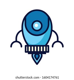 robot floating cyborg isolated icon vector illustration design