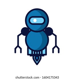 robot floating cyborg isolated icon vector illustration design