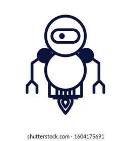 robot floating cyborg isolated icon vector illustration design