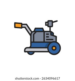 Ícone do limpador de piso de robô na ilustração de vetor plano