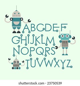 robot font set