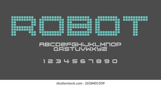 Robot Font Typography Alphabet Vector Design Illustration

