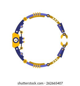 Robot, font vector. Letter O