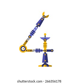 Robot, font vector. Number 4