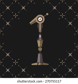 Robot, font vector on a dark background. Number 1