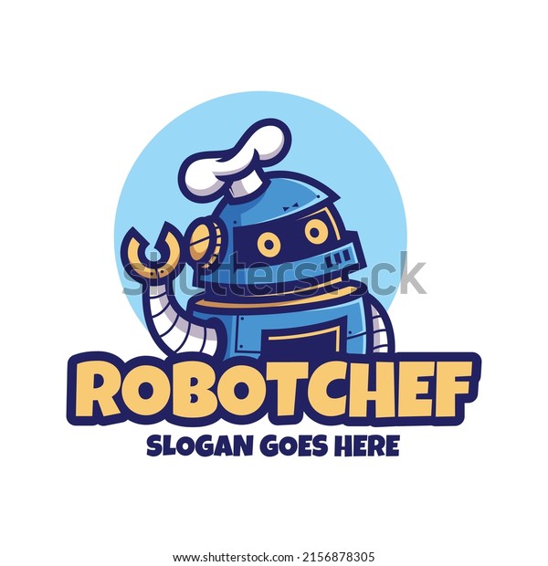 Robot food\
chef mascot cartoon illustrations\
vector