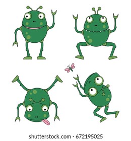 Robot frog cartoon vector illustration
