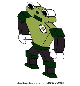 Robot frog isometric. Isolated stock vector illustration