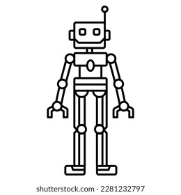 Ilustración del vector de contorno de cuerpo completo de robot