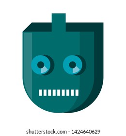 Robot funny character cartoon head isolated vector illustration graphic design