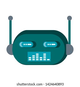 Robot funny character cartoon head isolated vector illustration graphic design