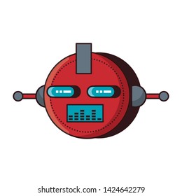 Robot funny character cartoon head isolated vector illustration graphic design
