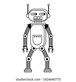 Robot funny character cartoon isolated vector illustration graphic design